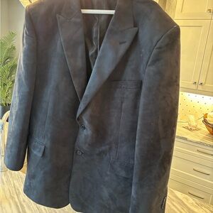 Men’s black suede look blazer size 48 sports coat style it up !